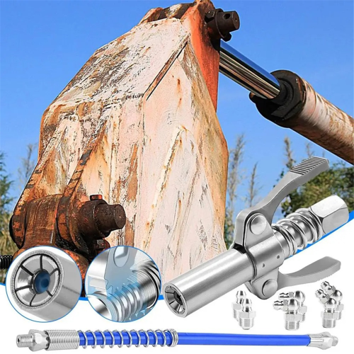 Quick Release Grease Coupler Fitting Hose Double Handle Tool Adapter QuickRelease Leak Proof Joint 2