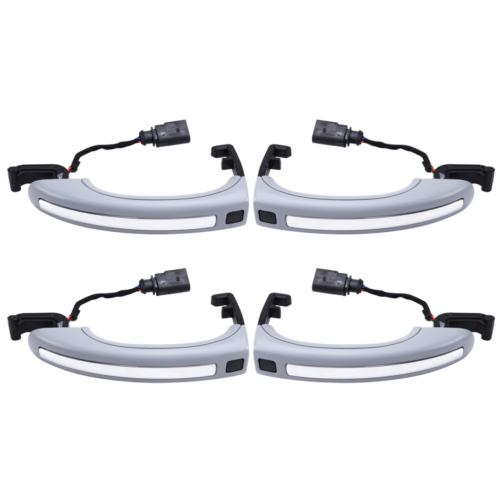 4Pcs Car Sensor Exterior Door Handle For (4Lb)3.0T/3.6 Fsi/4.2T/6.0T 2006-2015 +Chrome 4L0837207a 4L0837207b Grey 4853178078304