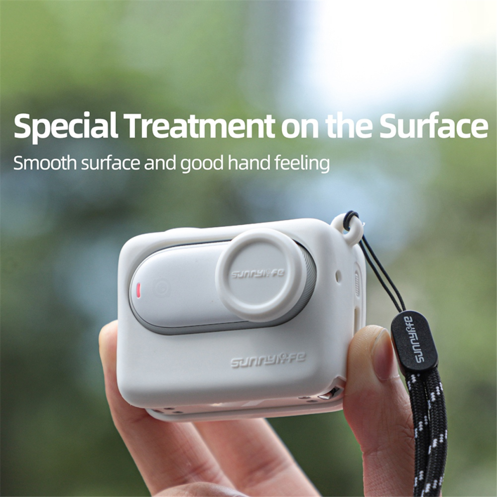Camera Case For Shadowstone Go 3S Silicone Thumb Lens Cover Protective With Lanyard White 4853178084558