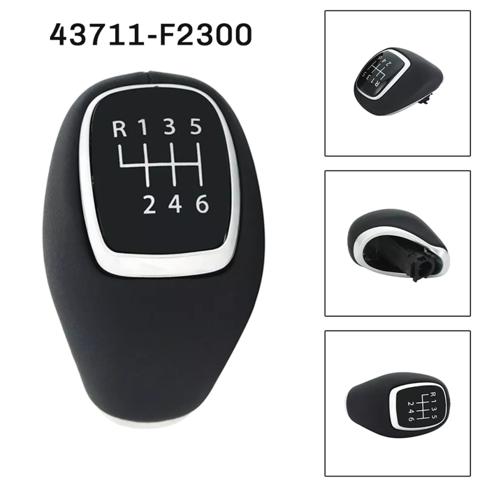 6 Speed Gear Knob Handle Gear-Shift 3711F2300, 43711-F2300 For I30 Venue 2016-2019 Black 4853178086101