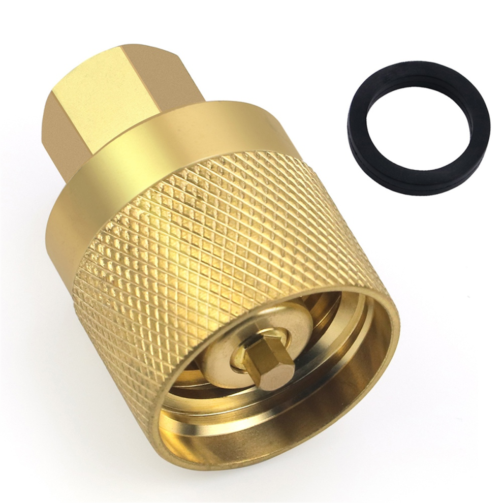 Re7141f Propane Forklift Connector Adapter Valve With Gasket - Brass Female 4853178097756