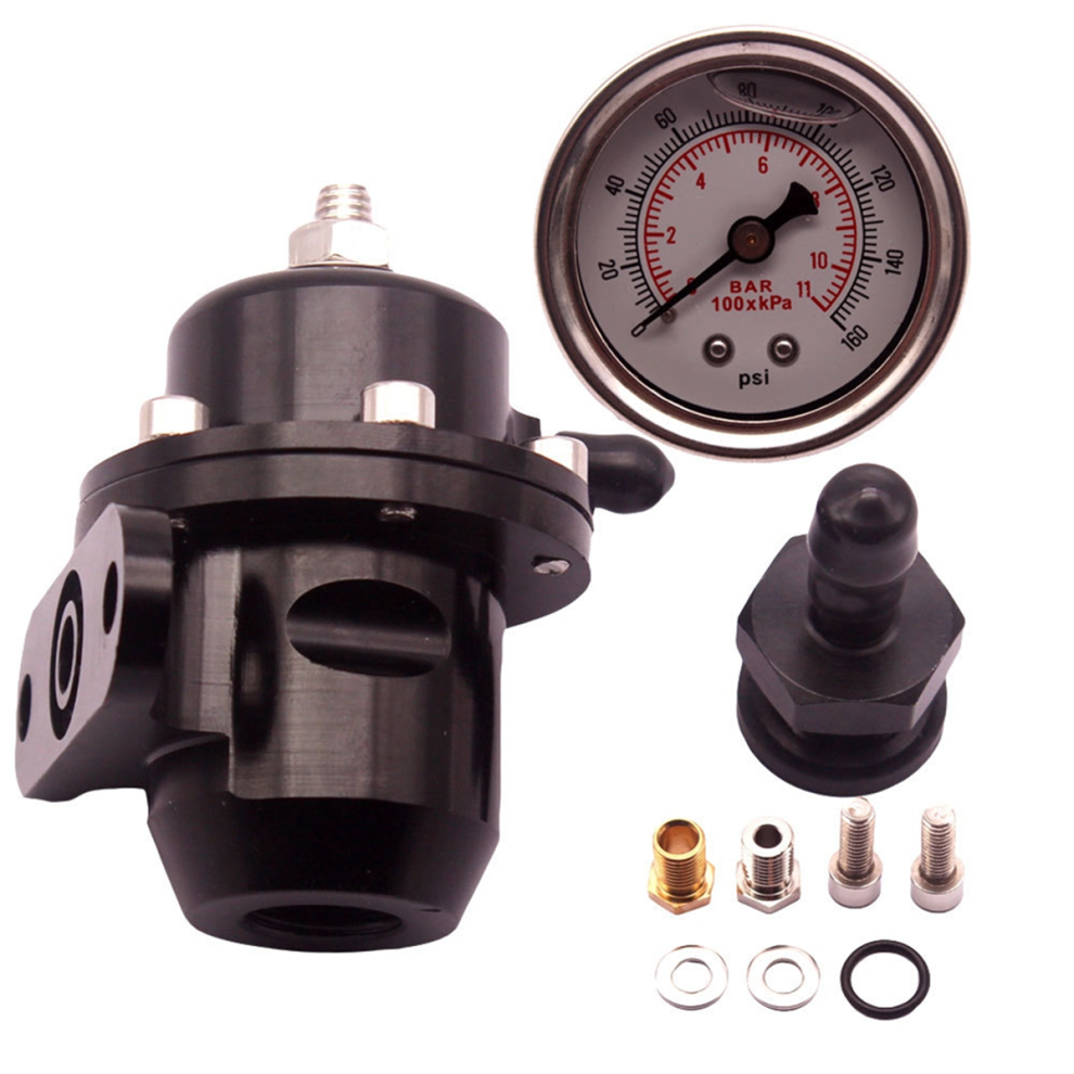 Racing Adjustable + Pressure Regulator Gauge Auto Parts For B Series B16 B18 B17 B20 Si D16 Black 4853178003573