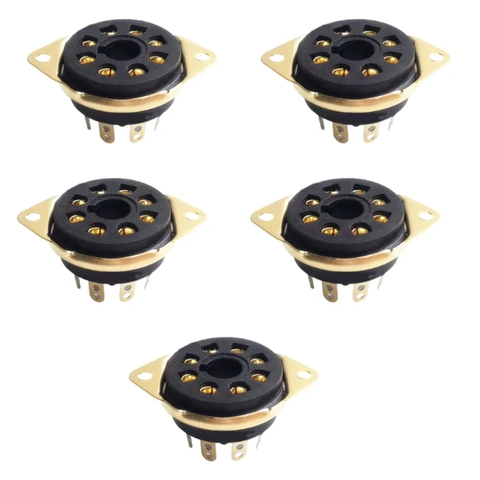 5Pcs Quality 8Pin Vacuum Tube Socket Octal For Kt66 Kt88 6Sl7 6Sn7 6V6 5Ar4/Gz34 Long-Lasting Use B 4853178009056