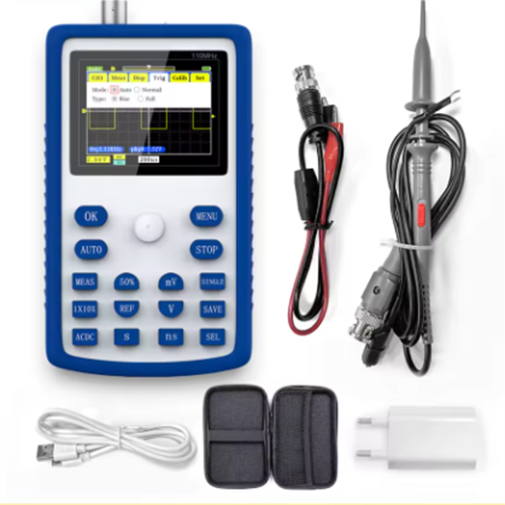 1C15 Mini Handheld Oscilloscope Digital Sampling Rate 500Ms/S Analog Bandwidth 110Mhz Support Waveform Storage Eu Plug 4853178021287