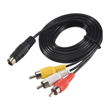 1.5M 4.9ft 3 Male to 4 Pin S-Video TV PC Conversion Cable