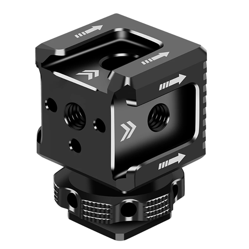Triple Hot Shoe Mount Adapter 1/4 Hole Monitor Base Mic Fill Bracket Holder For Slr Camera Cage Light 4851748404898