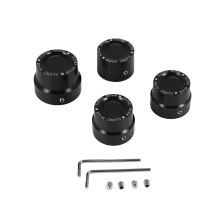 4 Pcs Black Aluminum Rough Craft Carving Front & Rear Axle Nut Covers Caps Fit for Sportster XL883 XL1200 Dyna Touring V-Rod