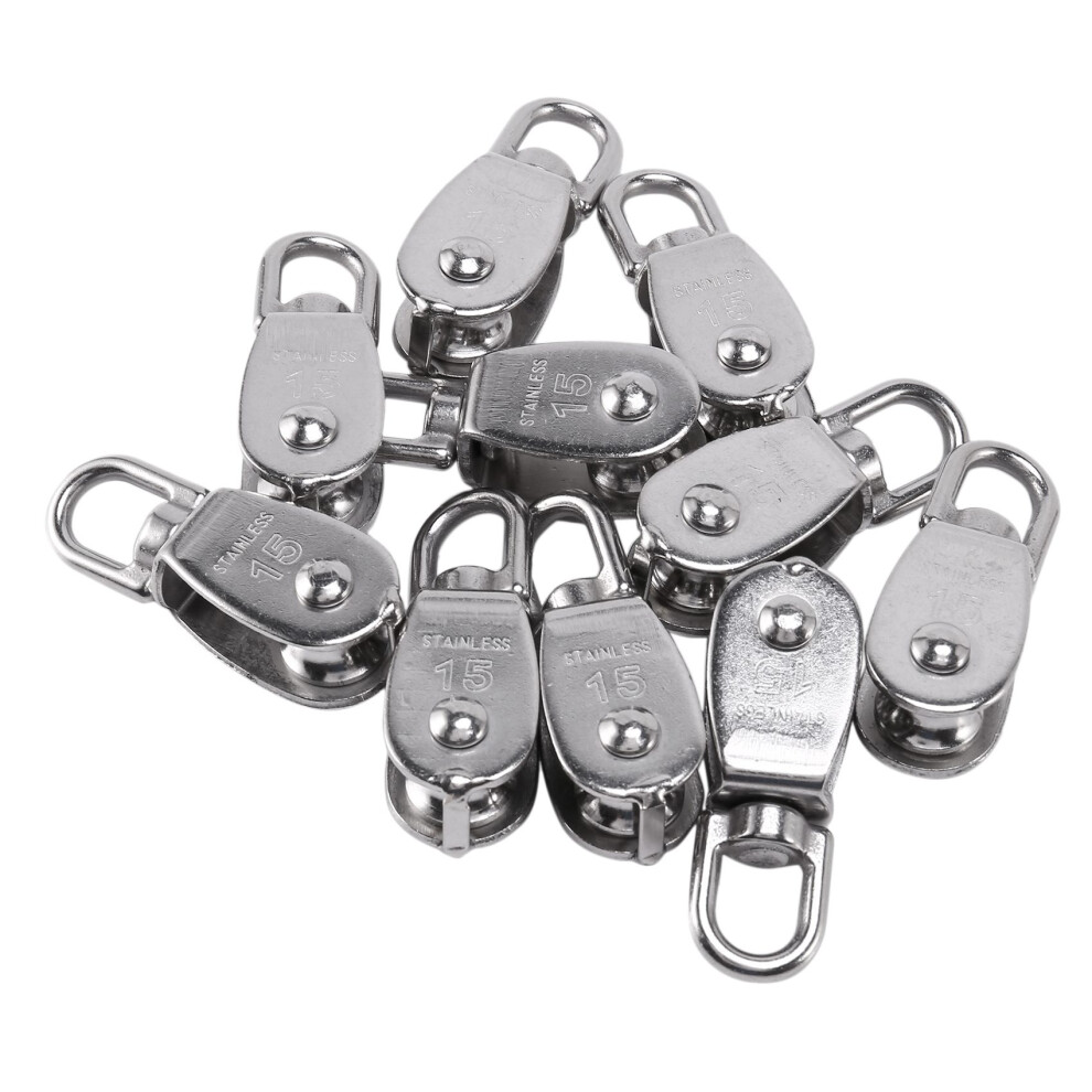 Crane Pulley Block M15 Lifting Swivel Hook Single Hanging Wire Towing Wheel 10Pcs 4851748438428
