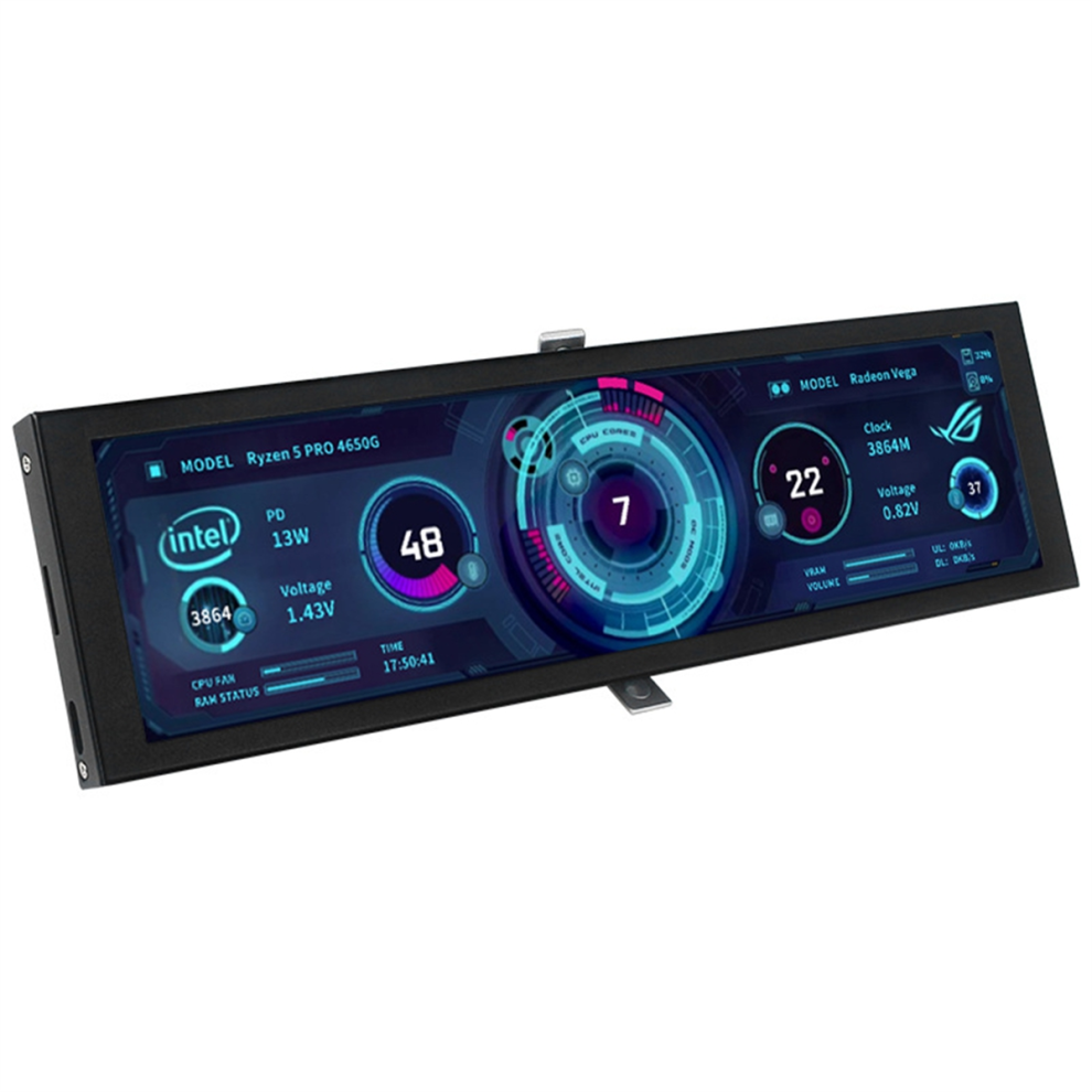 Photos - Monitor Jehiatek Turing 8.8Inch IPS Type-C Secondary  - Smart Display Case for CPU, GPU, RAM ing with USB Interface Black 