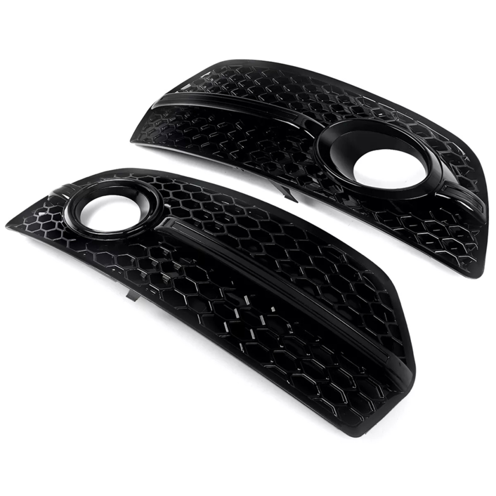 1Pair Bright Honeycomb Fog Cover Grille For Q5 8R 2009-2012 Sq5 Style 8R0807681a 8R0807682a Black/Light 4851748447833