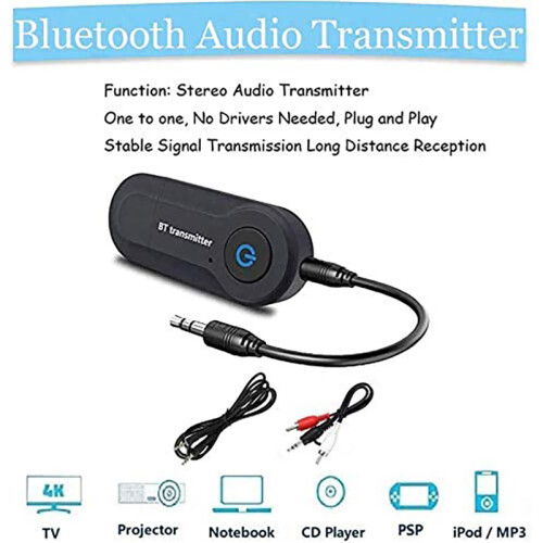 Bluetooth Transmitter Wireless Portable Stereo USB 5.0 Adapter for 3.5mm Audio Devices TV PC Car 2