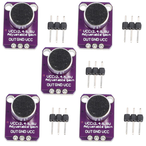 5Pcs -MAX4466 Electret Microphone Amplifier MAX4466 Module Adjustable Gain Breakout Board for 1
