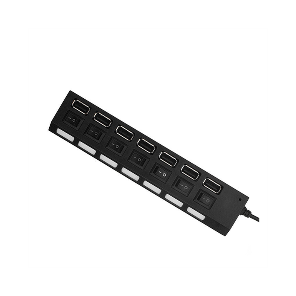 Photos - Card Reader / USB Hub Jehiatek USB Hub 2.0 Splitter Multi Adapter Several Ports Power with Switch Accessories for PC Laptop,Black 