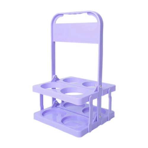 4 Holes Foldable Plastic Beverage Carrier,Reusable Drink Holder with Handle Portable Light 1