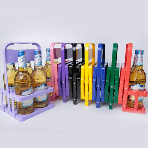 4 Holes Foldable Plastic Beverage Carrier,Reusable Drink Holder with Handle Portable Light 2
