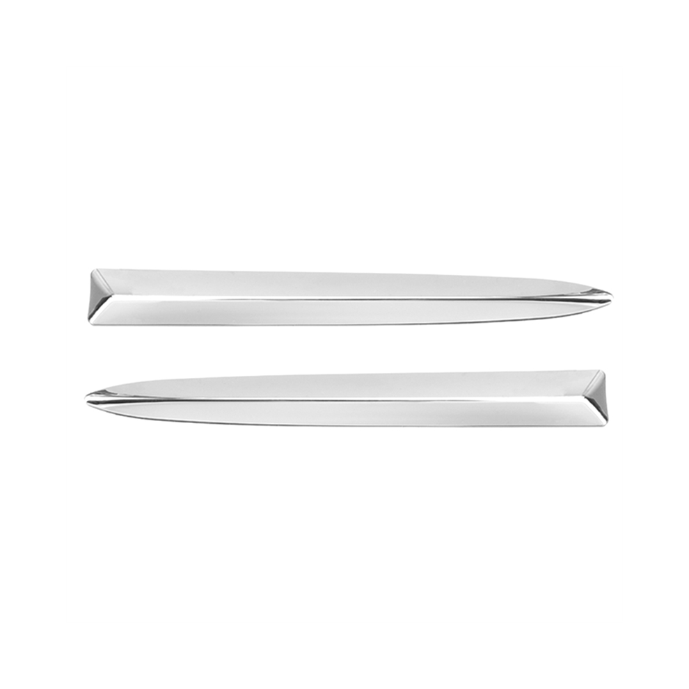 Jehiatek 1Pair Car Chrome Front Bumper Upper Moulding Strips Cover Trim For 500 2008-2015 735455041 735455042