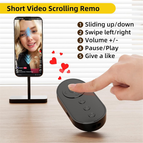 Bluetooth Camera Remote Shutter with Zoom and Front/Rear Switch,Video Control Selfie Stick 2