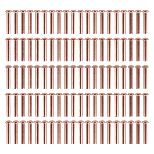 100 Pcs 5/64inch x 25/64inch Round Head Copper Solid Rivets Fasteners 2