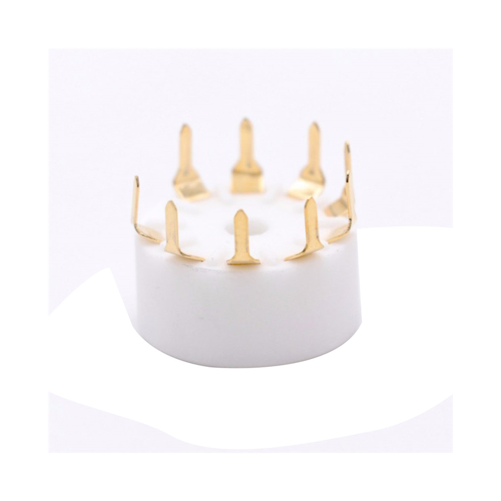 10Pcs Ceramic 9Pin B9a Pcb Mount Tube Socket For 12Ax7 12At7 12Au7 6Dj8 Ecc82 5670 6922 Hifi Audio Vintage Amp Silver 4851965840677