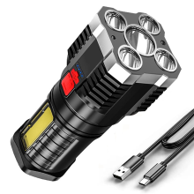 Super Bright Flashlight Ultra Powerful LED Rechargeable Side Light 5LED Outdoor for Camping