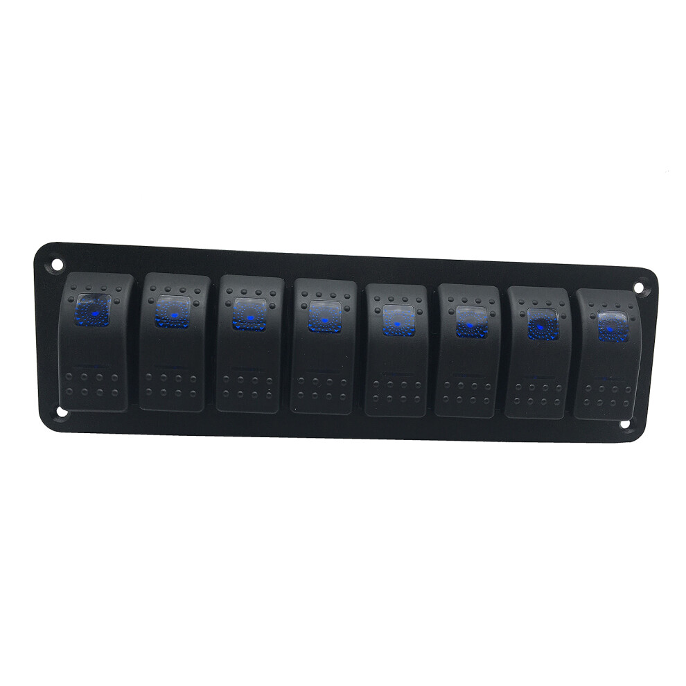 Waterproof 8 Gang 2Led Light Rocker Switch Panel Circuit Breaker 12V Boat Marine 4851965861894