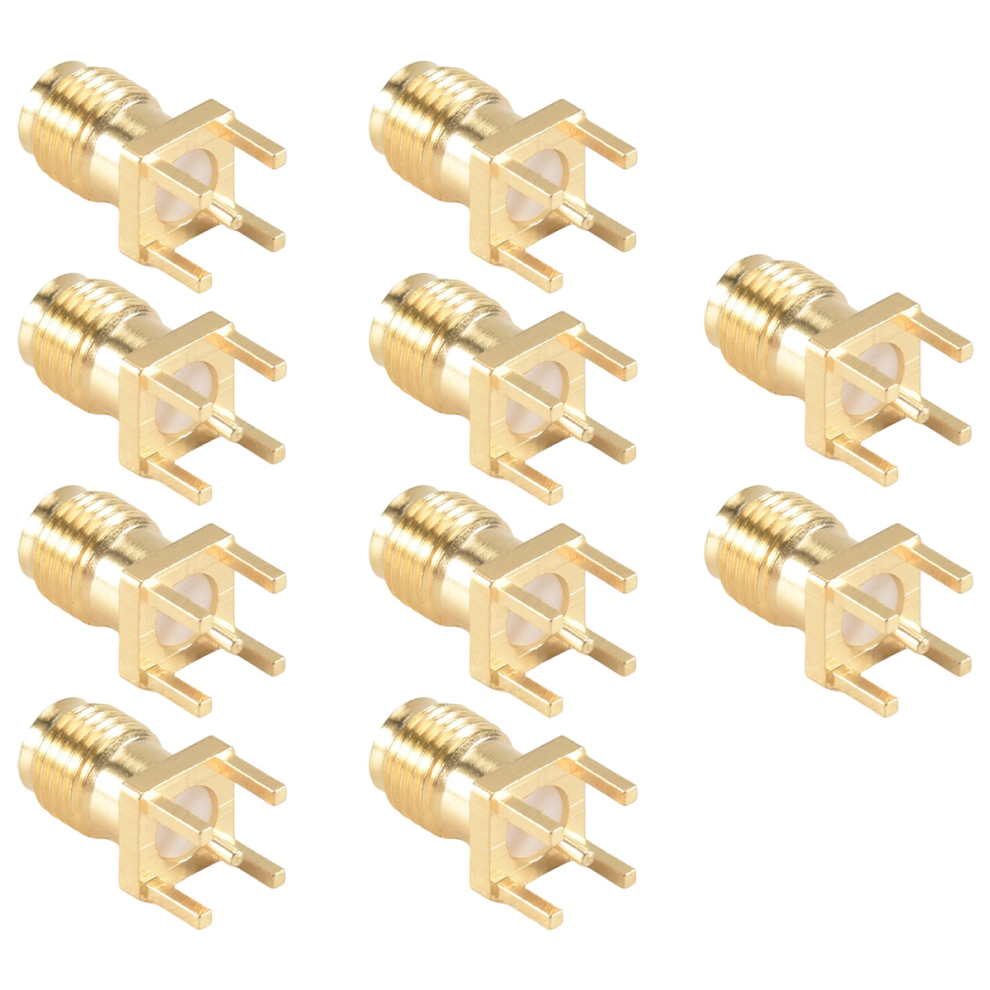 10X Sma Female Jack Solder Pcb Mount Straight Connector Gold 4851965864895