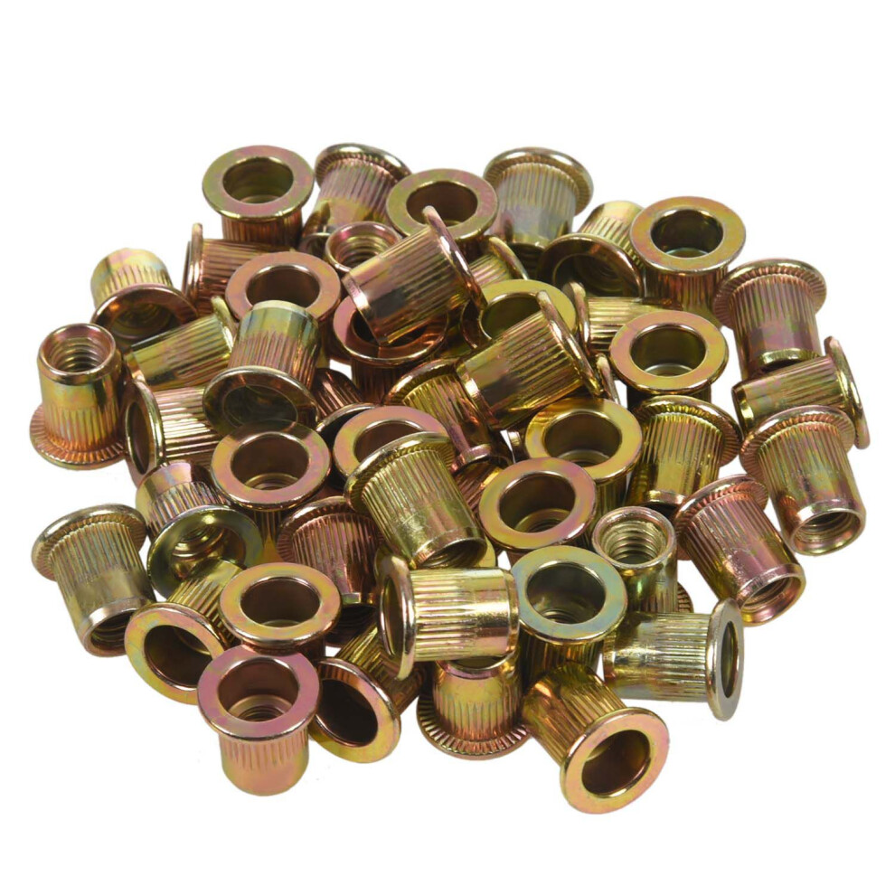 M6x12mm Flat Head Threaded Rivet Nut Insert Nutsert Fasteners 50 Pcs-image-OPC-PJPJVYP-NEW