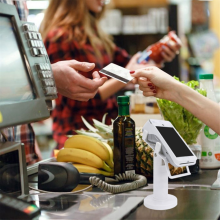 Universal Pos Machine Desktop Stand Rotatable POS Cashiers Holder Rack Display Bracket for Supermarket Restaurant Black