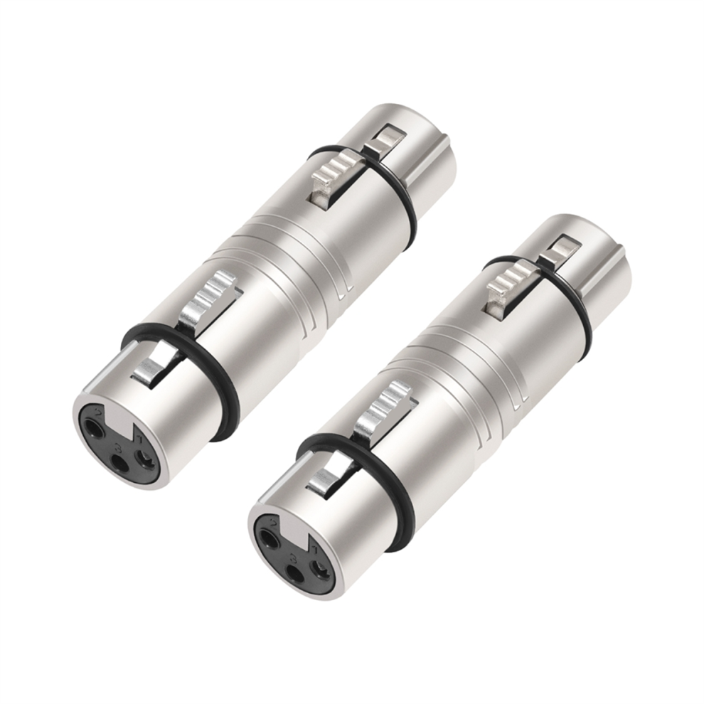 2 Pack Xlr Female To Female, 3 Pin Gender Changer Connector For Microphone,Stereo,Mixerr 4851965887634