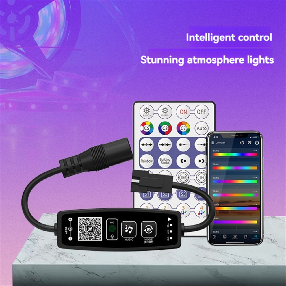 Ws2811 Ws2812b Led Controller Bluetooth Music 28Keys Remote Control For Individual Addressable Rgb Strip Dc12v-24V Light 4851965887849