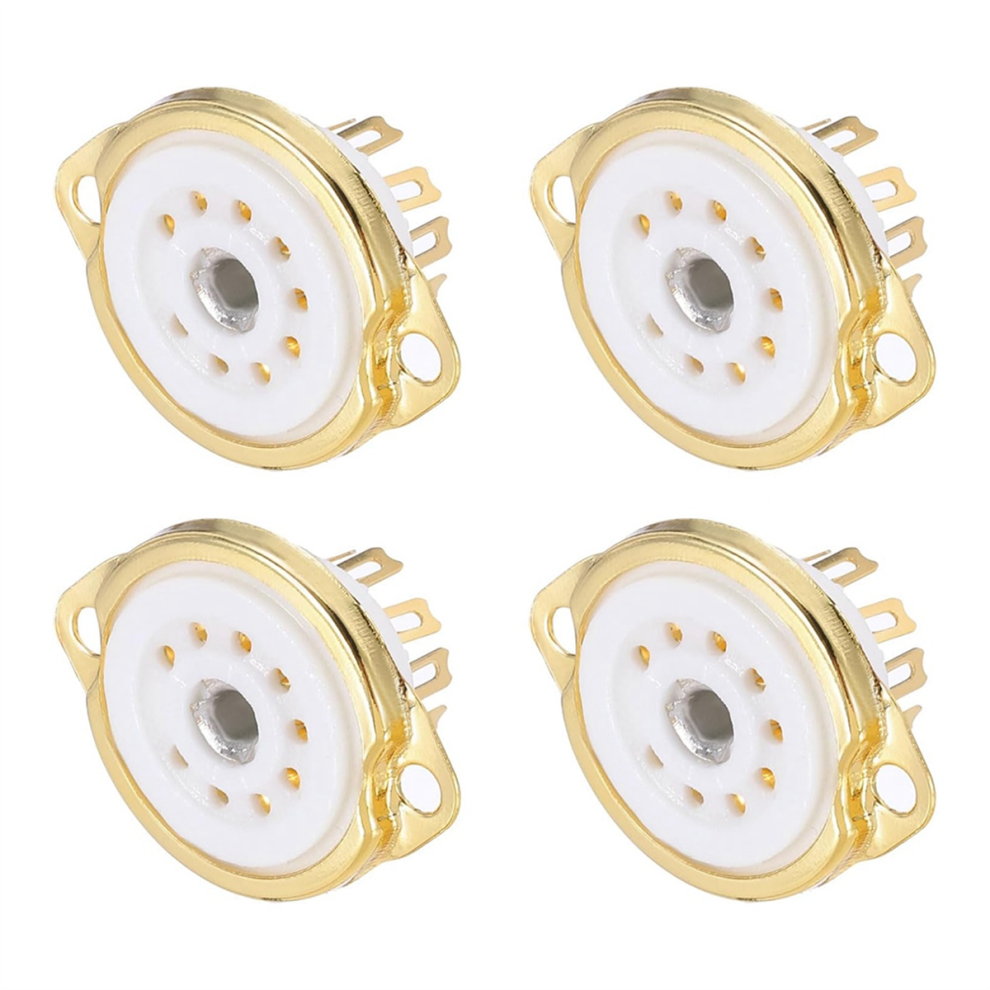 4Pcs 9Pin Tube Socket Ceramic Socket,Vacuum Protect For 12Ax7,12At7,12Au7,Ecc83,Ecc82,E88cc,6922 4851965886415