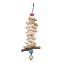 Kalmaron-Spielzeug zum Aufhängen mit Glöckchen für afrikanische Graupapageien und Wellensittiche, 25 cm/9,8 Zoll