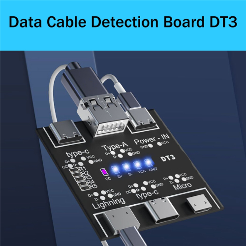 USB Data Line Detection Board for IOS Android Micro-USB Type-C Short Circuit Switch DT3 Cable Tester