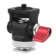 Mini Monitor Mount Tripod Head Cold Shoe Adapter Aluminum Alloy 1/4 Inch Screw for Flash Microphone LED Fill Light Lamp