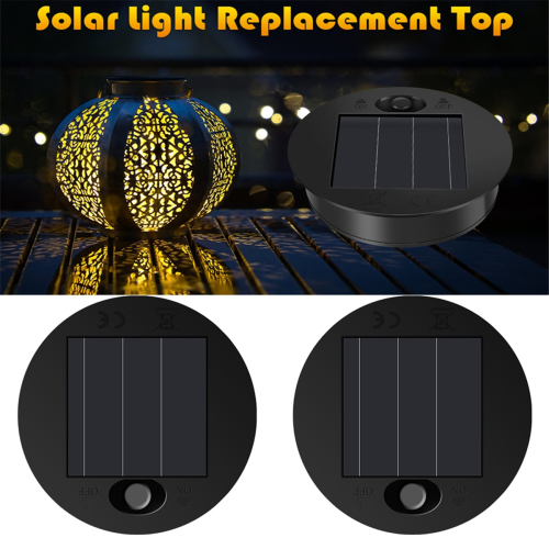 2Pcs Solar Light Replacement Top LED Panel Lantern Lid for Outdoor Hanging Lanterns IP65 Waterproof 2