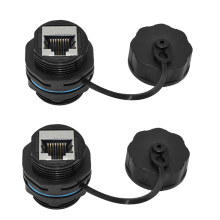 2PCS RJ45 Panel Mount Coupler, IP68 Shielded Industrial Ethernet LAN Through Connector for CAT6/CAT5E/CAT5