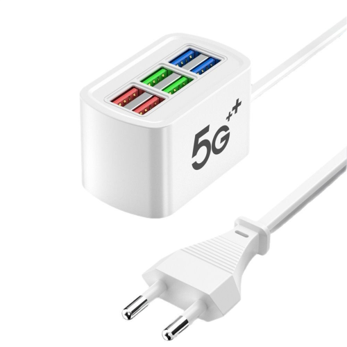 USB Power Strip Phone Charger Adapter MultiPort Head Socket Wall for HUB Splitter EU-PLUG 1