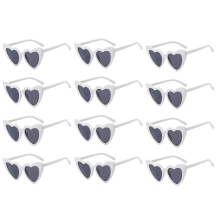 Wedding Heart Shaped Sunglasses Bachelorette Party Glasses Bridesmaid Groomsmen Gifts White