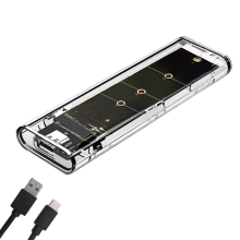 M.2 NGFF Dual Protocol SSD Case Clear USB Type C 10Gbps PCI-E M2 Transparent External Enclosure Hard Disk Box