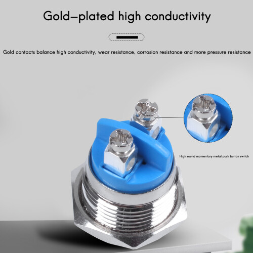 16mm High Round Momentary Metal Push Button Switch 2