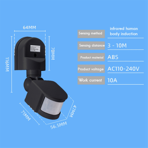 AC110-240V Motion Sensor Automatic Infrared Light Movement Detector Outdoor Switch Human Presence A 2