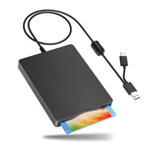 Floppy Disk Reader, 3.5 Inch External Drive with USB Type-C, Portable FDD for Laptop PC 1