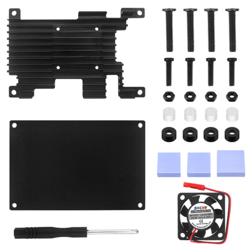 For 3 Aluminum Case with Cooling Fan Development Board Protection Shell Passive Enclosure