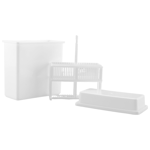 2 in 1 White 24 Pieces Microscope Slides Staining Rack Dish Set 2