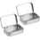 2 PCS Small Storage Box with Lid Rectangular Tin Boxes Metal for Home Silver 1