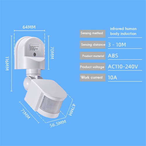 AC110-240V Motion Sensor Automatic Infrared Light Movement Detector Outdoor Switch Human Presence B 2