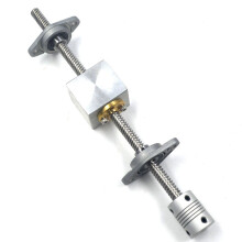 1Set 200mm Length 8mm Dia Silver Vertical 2mm Lead Screw Rod & Pillow Block Mounted Bearing T8 Kit for 3D Printer