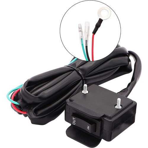 12V ATV Winch Rocker Switch with Handlebar Control Line Kit for ATV/UTV 2
