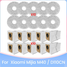 20PCS Vacuum Dust Bag and Mop Cloth Set for M40 D110CN Cleaner Spare Parts