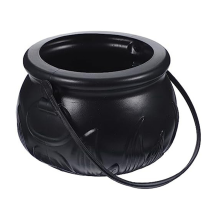 Black Cauldron Kettle Plastic Witch Patricks Wizard Decoration Candy Bucket